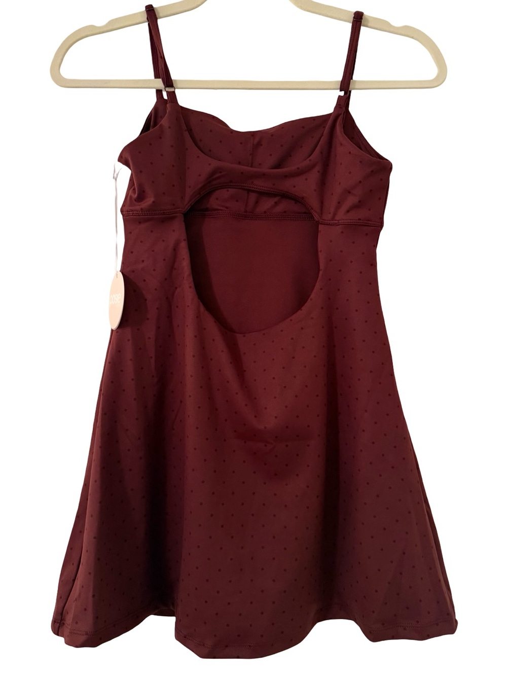 Posie Active Polka Dot Athleisure Mini Dress Burgundy XS NWT - Picture 3 of 9